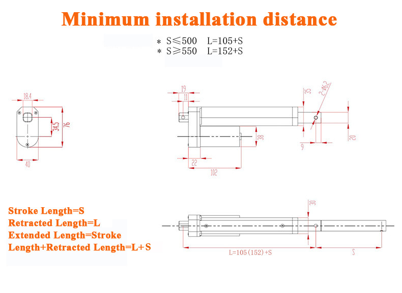 48" Stroke Linear Actuator 56lbs Pound Max Lift 12V Volt DC Motor Fast 30mm/s
