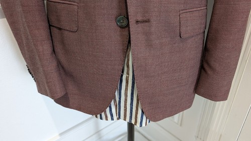 Hugo Boss Men's Hartlay Drago Super 130 Wool Blazer Size US 38R EU 48 Dark Red - Picture 5 of 20