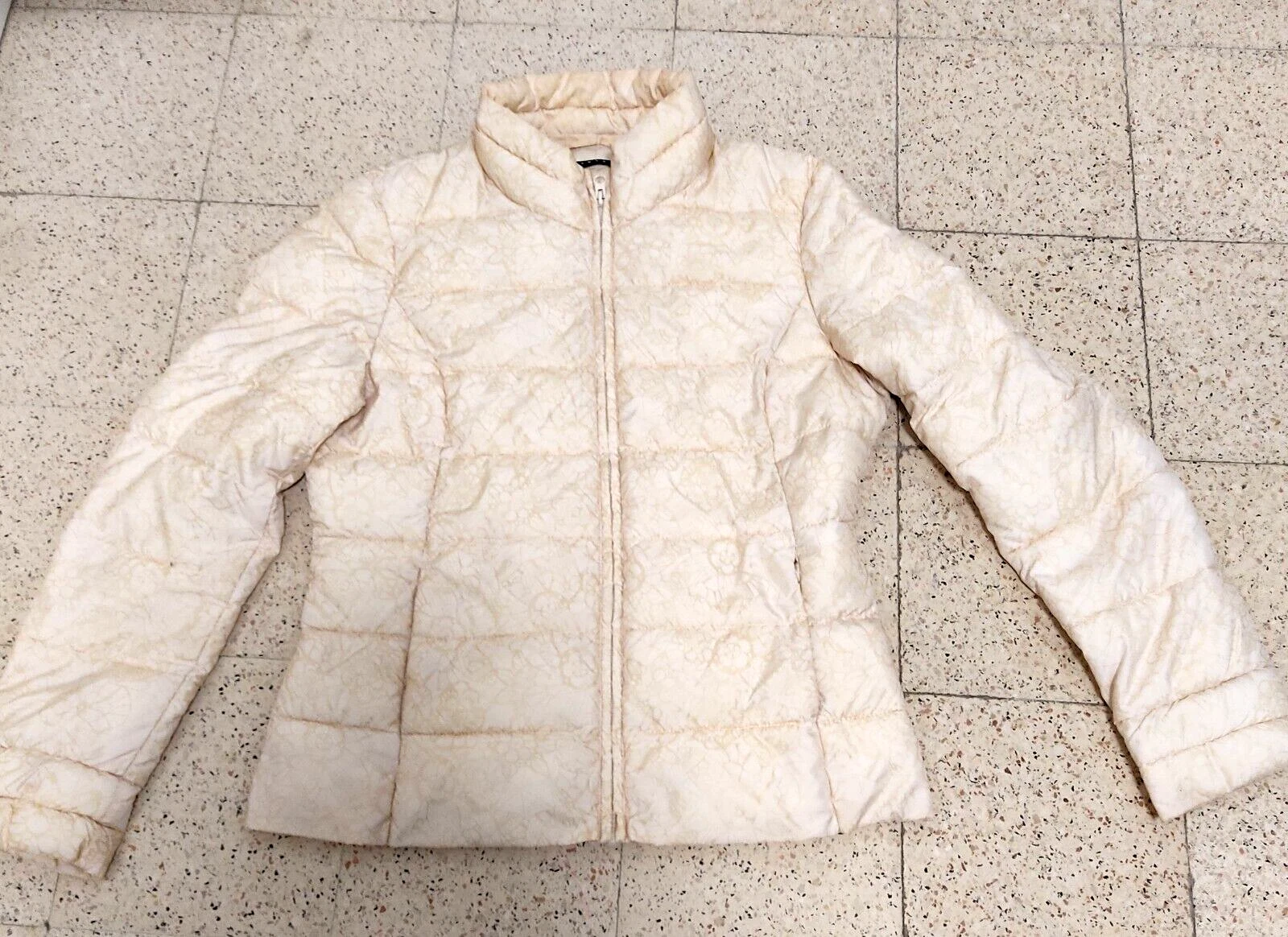 SISLEY Off-White Ivory Padded Women Wind Jacket Pockets Band Collar Zip EU40 US8
Opens in a new wind