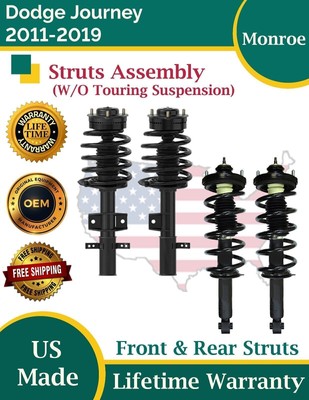 Monroe OEM Front & Rear Struts For 2011-2020 Dodge Journey 2.4L 3.6L Lifetime W.