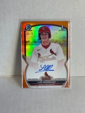 2023 1st Bowman Chrome Luis Rodriguez Orange Refractor Auto 05/25 SSP Cardinals