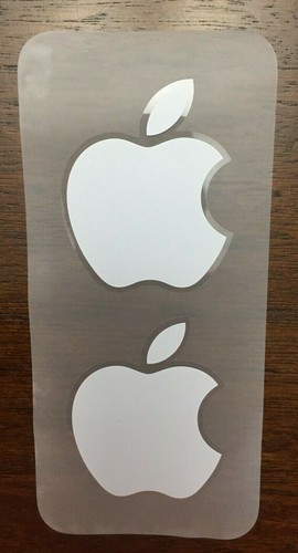 2 Apple Logo Stickers Genuine Original White Decals New 1.75" x 2" - 第 1/2 張圖片