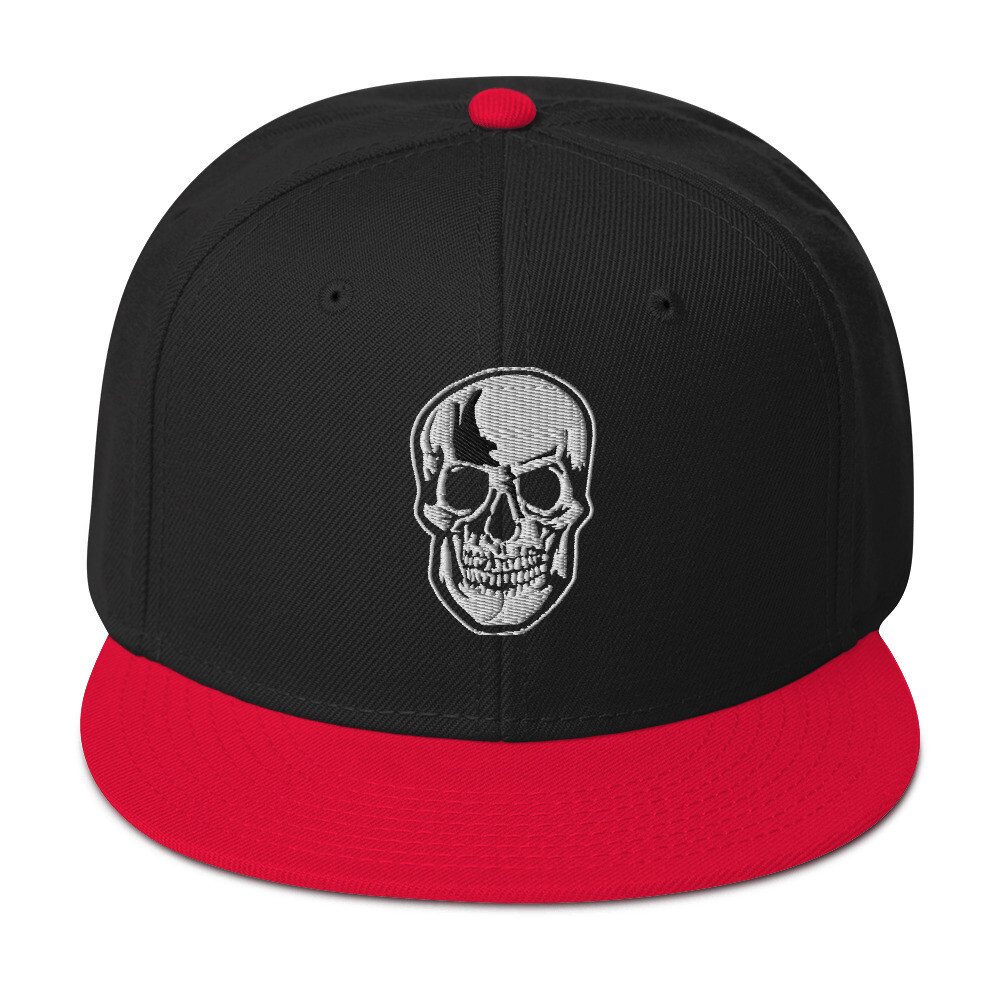 Death Skull Embroidered Horror Style Flat Bill Cap Snapback Hat | eBay