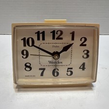 Vintage Westclox - E54/55 - Alarm Clock Made in the USA Beige TESTED