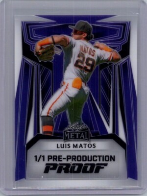 Luis Matos 2024 Leaf Baseball 1/1 Pre Production Proof