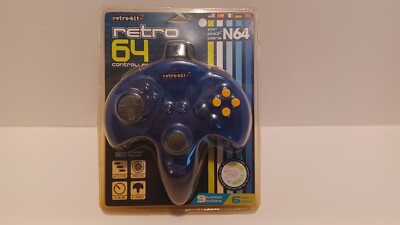 RETRO-BIT 64 CONTROLLER FOR NINTENDO N64 - BLUE