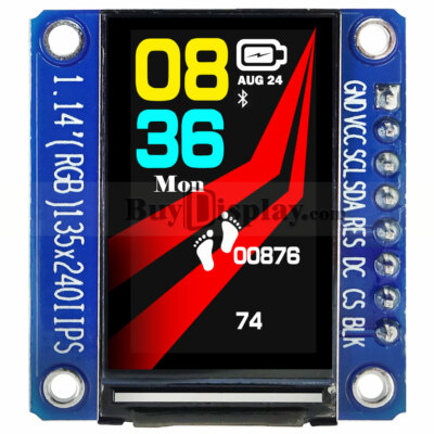 1.14 inch Color TFT IPS LCD Display Module 135x240 SPI for Arduino Raspberry Pi