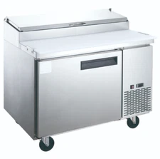 NEW 1 Door 44" Refrigerated Pizza Prep Table Stainless Cooler Dukers DPP44 #2194