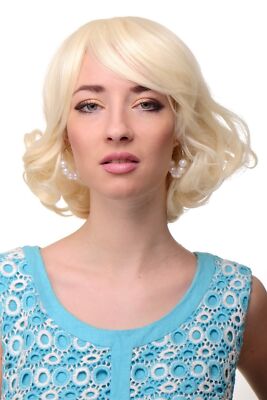 WIG ME UP - Sexy Retro Damenperücke Perücke Lichtblond Blond Schulterlang Wellig