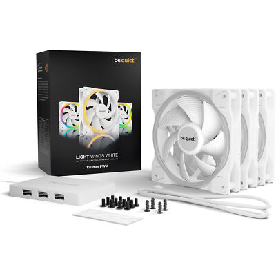 be quiet! Light Wings White 120mm PWM Triple Pack, Gehäuselüfter, weiß