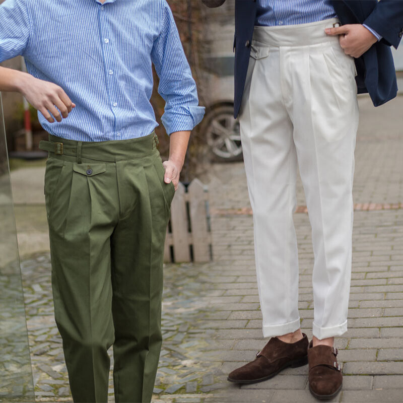 Men's Retro Gurkha Trousers Mid Old Casual Straight High Men's Retro Gurkha Trousers Mid Old Casual Straight High