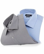 DKNY Men's Shirt Slim-Fit Stretch Mini Check Dress Shirt 15/ 32-33, 15.5/ 34-35