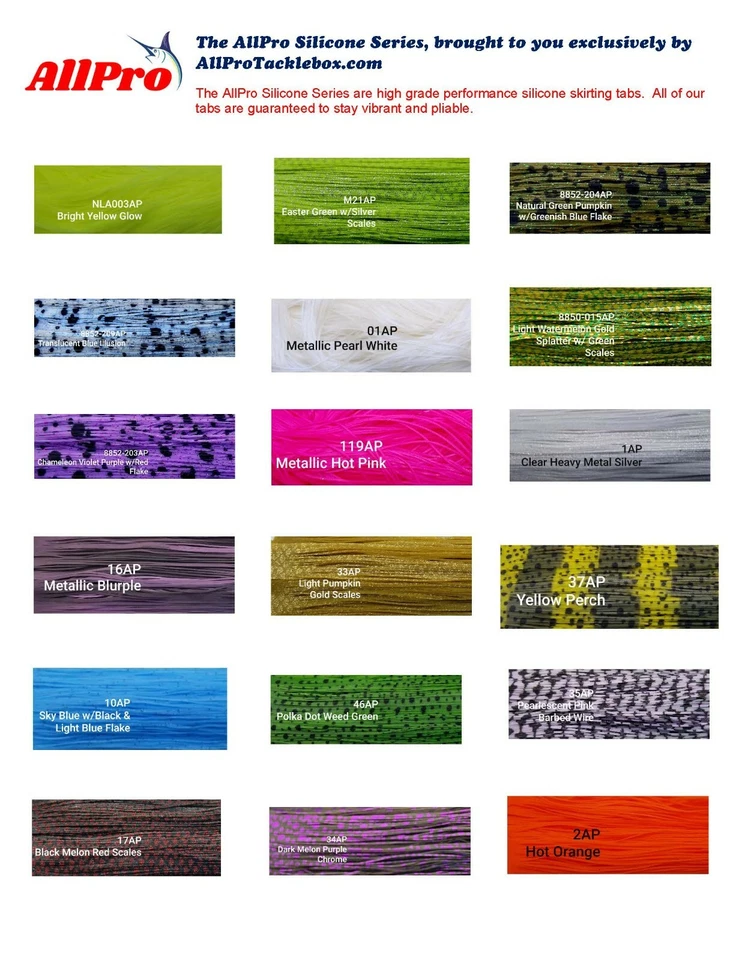 Silicone Tabs Skirts, Jig Skirts, Lure Skirts 25 or 100ct FREE SHIP OVER $26.00 - Image 2 of 4