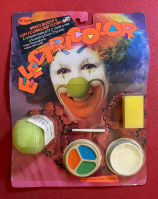 WITZ KARNEVAL PARTY Vintage ELECTRICOLOR FLUORESCENT MAKEUP CLOWN Fun World