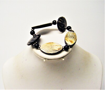 Oval/Round Animal Print Acrylic Bead Bracelet