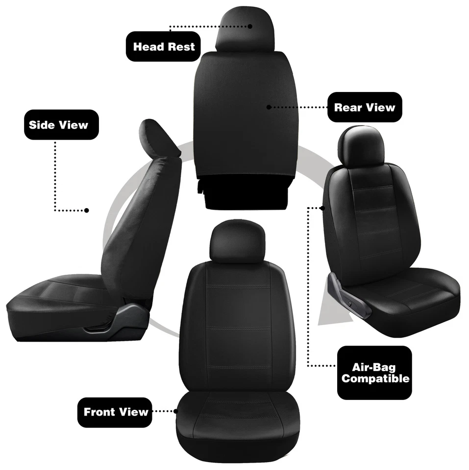 For Hyundai Elantra/Tucson/Sonata/Accent Luxury Leather Car Seat Cover Full Set Foto 3 de 4