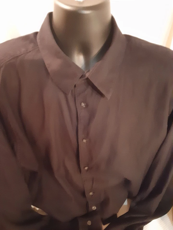 Structure Men's Size XXL/2XG Long Sleeve Shirt Solid Black Button Up Dress Shirt - Image 3 of 4