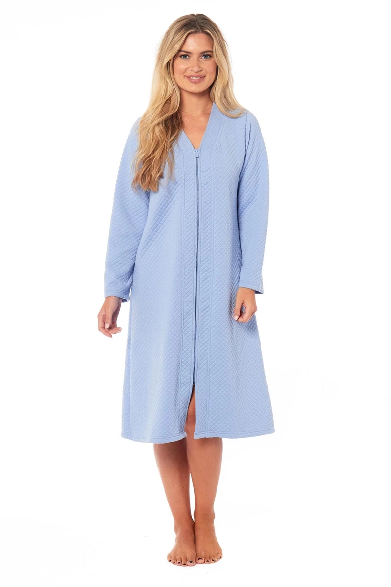 knee length dresses for ladies Quilted Block Printed Dressing Gowns – CosyBuddha main image 0