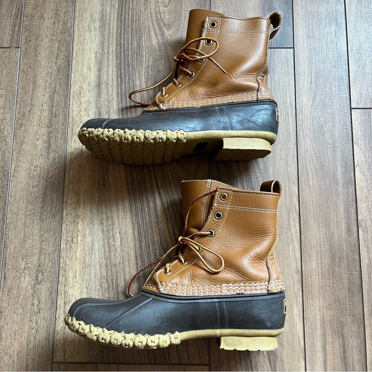 LL Bean Leather Bean Boots Classic Duck Rain Boots Women’s Size 6M