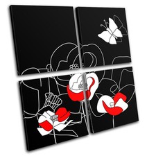 Retro Vintage Pattern Abstract MULTI CANVAS WALL ART Picture Print VA