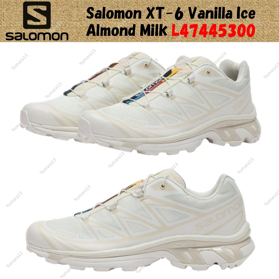 Salomon XT-6 Vanilla Ice Almond Milk L47445300 Men's Size