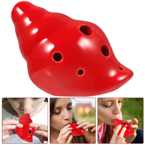  Rot Keramik Okarina Kind Aus Porzellan Okarina-Instrument Für Kinder - Bild 1 von 18