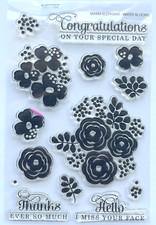 Never Used Set of 14 Congratulations Theme Clear Stamps Unbranded 3 Sentiments