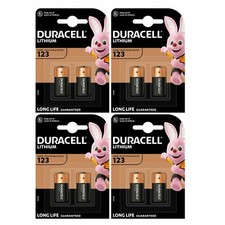 8 x Duracell CR123 3V Lithium Photo Battery DL123A/CR17345