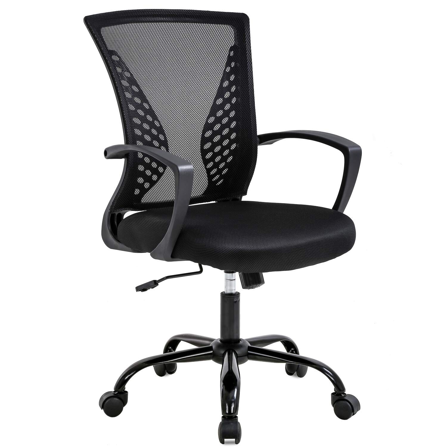Ergonomic Office Chair - Mesh Desk Chair with Lumbar Support and Armrests, Black
