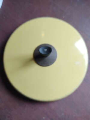 Vintage Replacement Lid Sauce Pan 7 3/4'' Mustard Yellow Enameled Aluminum