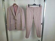 M&S Men's 2pcs Bundle Blazer Trousers Size 36" Dusty Pink Slim Fit Suit New