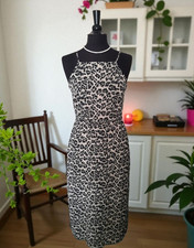 BNWT Oasis Fully Lined Leopard Print Strappy Maxi Occasion Dress Size 10