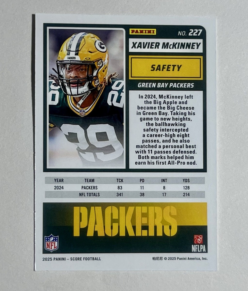 2025 Panini Score Xavier McKinney #227 Green Bay Packers | eBay
