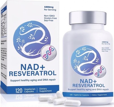 NAD+ Resveratrol Kapseln 120 Stück mit TMG Vegan