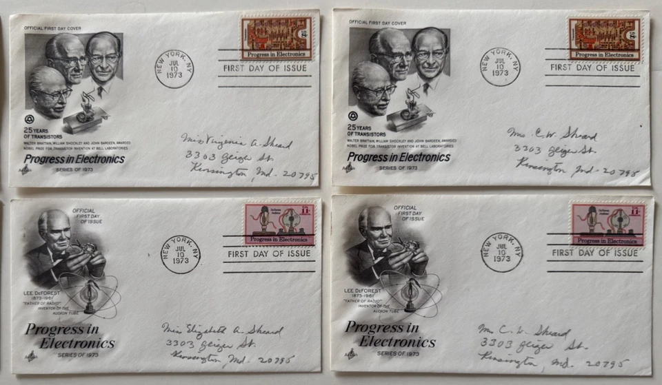 1973 Official First Day of Issue Cover Progress in Electronics Stamp Lot of 8 - Image 3 of 4