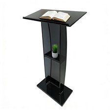 47 Acrylic Podium Stand 12mm Clear Church Pulpit Storage Shelf Portable Lectern