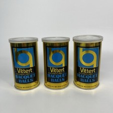 Lot of 3 Cans Vintage Vittert USA Gold Label Blue Racquet Balls - Unopened