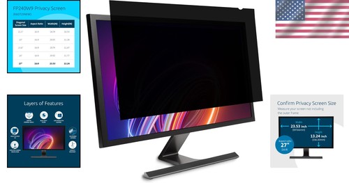 Anti-Glare 27" Computer Privacy Screen - Perfect for Confidential Workspaces - Picture 2 of 9