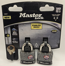 Master Lock 3SST 2-Pack Keyed Alike Padlocks, Stainless Steel Shackle