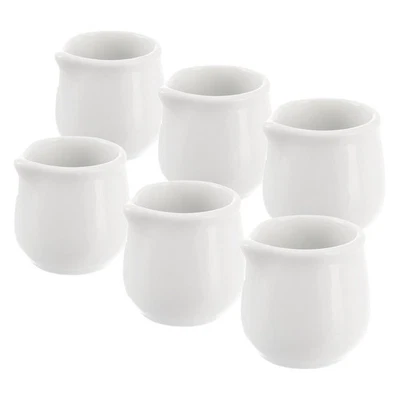 Pot à lait en porcelaine blanche MONA 4x4 cm, 20 ml 6 pcs. - Photo 1/4