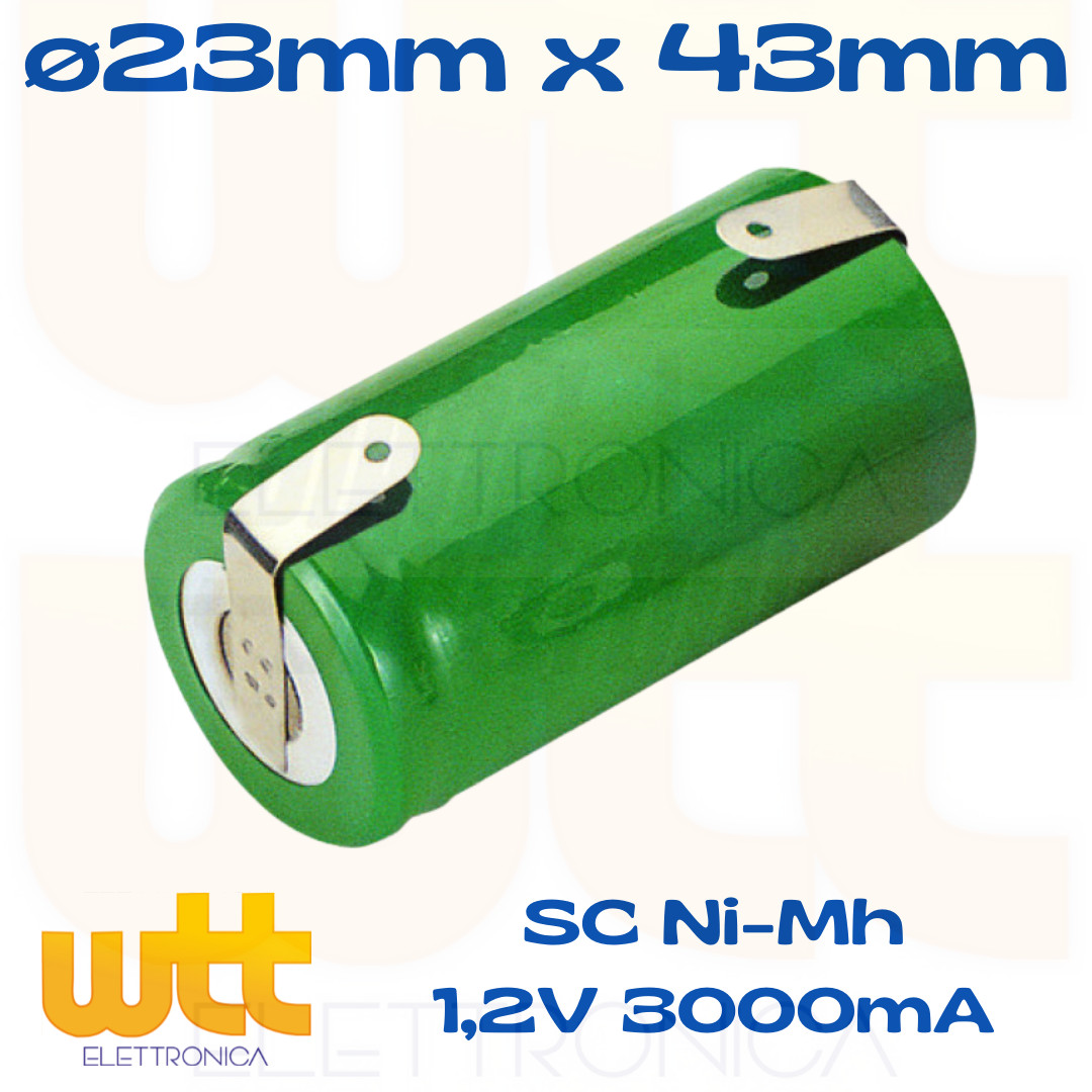 Batteria ricaricabile NiMh SC 1,2V 3000mAh