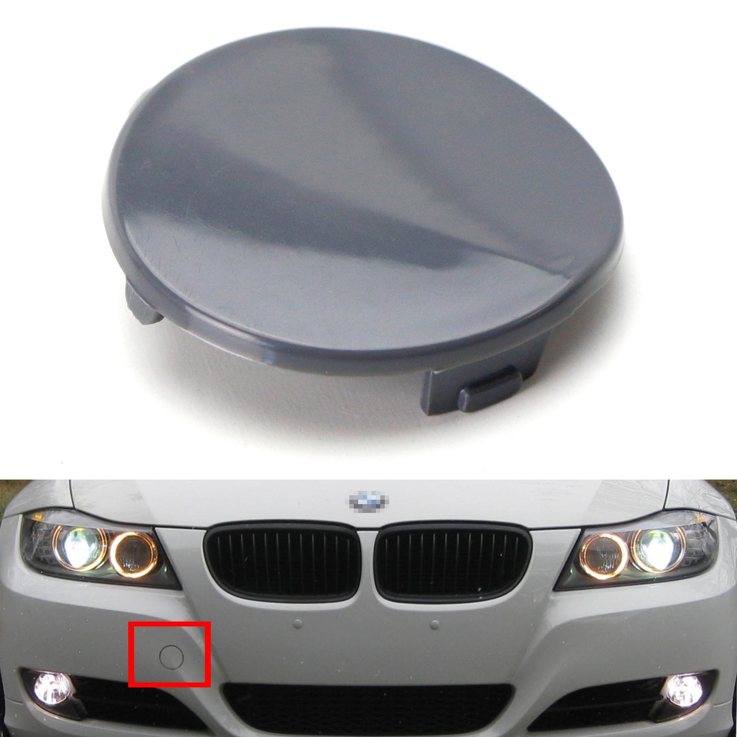 2009-2012년형 BMW LCI 3시리즈 328i, 335i 세단용 전면 범퍼 견인 고리 캡 커버