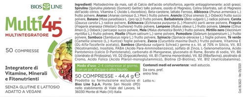 Multi45 MULTINTEGRATORE Integratore di Vitamine Minerali e Fitonutrienti (50 - Foto 12 di 24