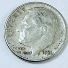 1956 Roosevelt 10c Dime 90% Silver Circulated Coin #7820