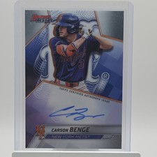 Carson Benge 2025 Bowman's Best Refractor Auto Mets Prospect Autograph RC