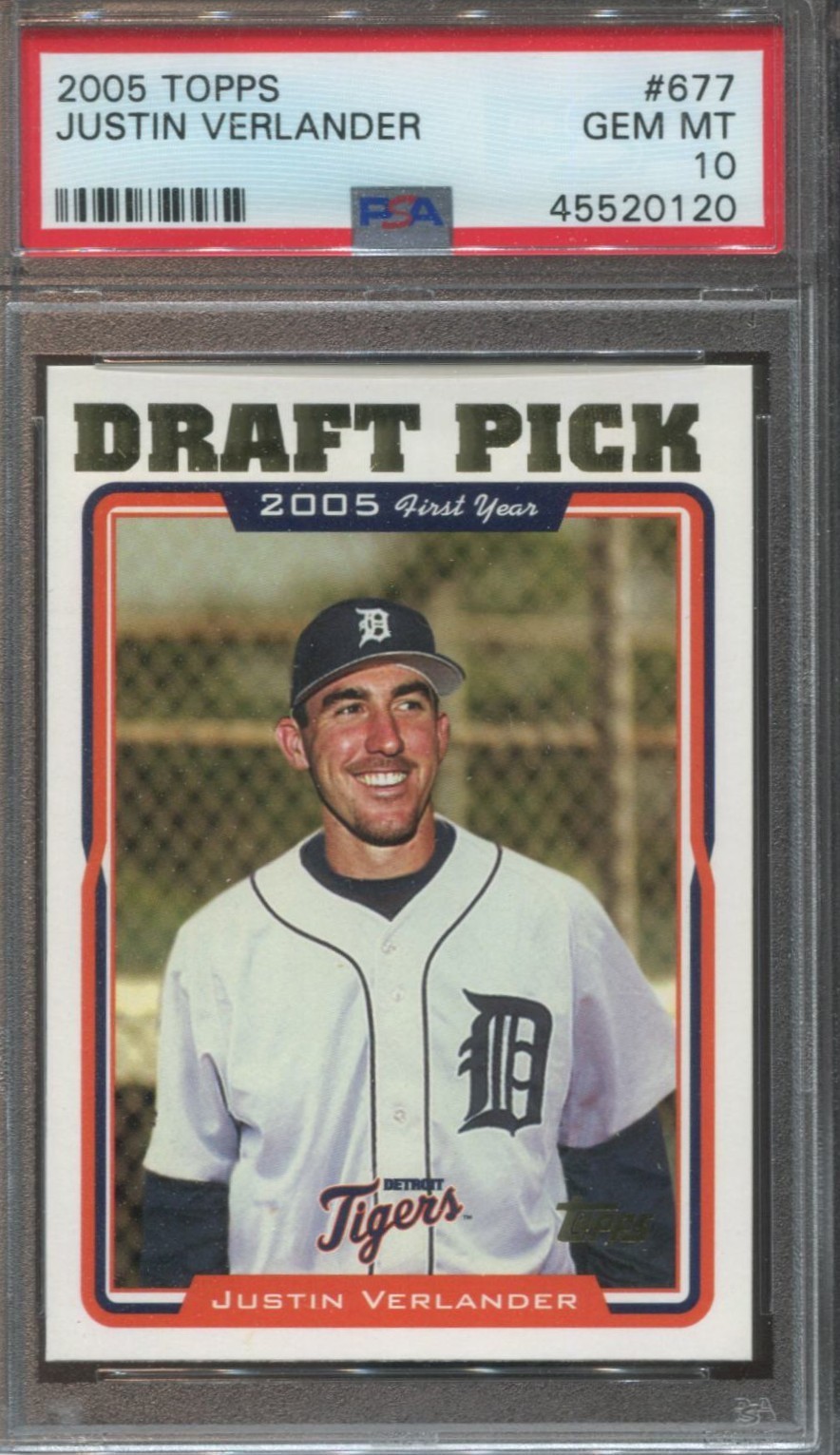 2005 Topps Justin Verlander #677 Rookie RC PSA 10