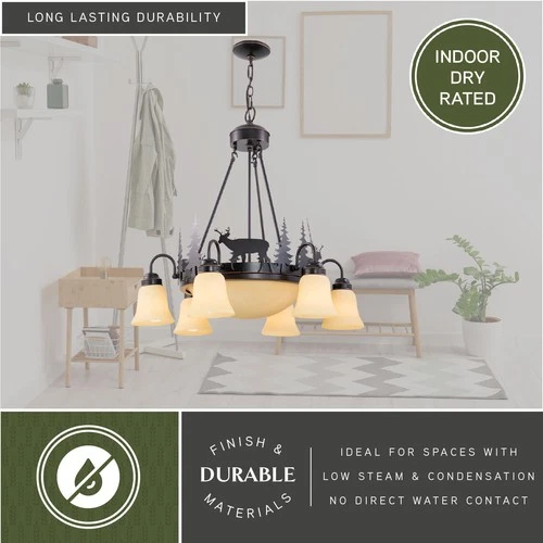 Vaxcel Lighting CH55406BBZ Bryce 9 Light 28-1/2"W Chandelier - Bronze - Picture 6 of 9