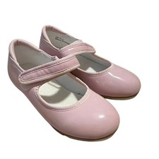 Linodes Easy Strap Tap Shoe Dance Flats for Girls and Boys Pink Size 11c