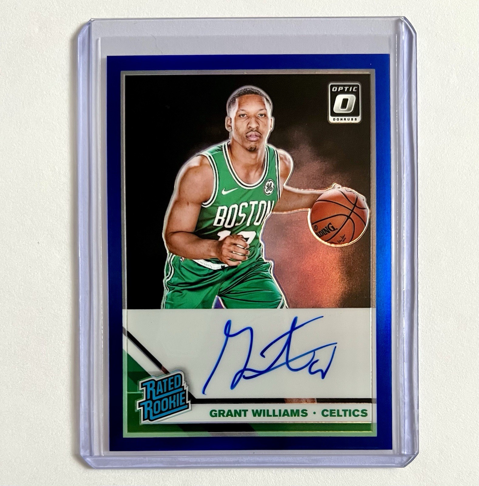 Grant Williams 2019-20 Optic Rated Rookie Auto Blue Parallel Numbered /49 Celtic