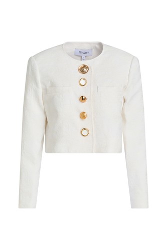 RRP€371 DEREK LAM 10 CROSBY Jacquard Cropped Jacket US16 UK20 IT52 3XL Lined - Picture 6 of 6